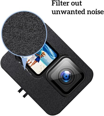 غطاء Windslayer لكاميرا Gopro Hero 8 السوداء، غطاء إطار مبيت إسفنجي للواقي الأمامي للرياح، كاتم صوت إسفنجي مقاوم للرياح، ملحق تقليل الضوضاء للفيديو in Saudi Arabia