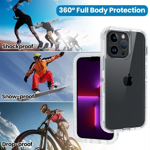 Annymall for iPhone 13 Pro Max 6.7" Case with [Belt Clip Holster] [Glass Screen Protector], 3-Layer Shockproof Rugged Protection Heavy Duty Full Body Phone Cover for Apple iPhone 13 Pro Max (Black) in Saudi Arabia