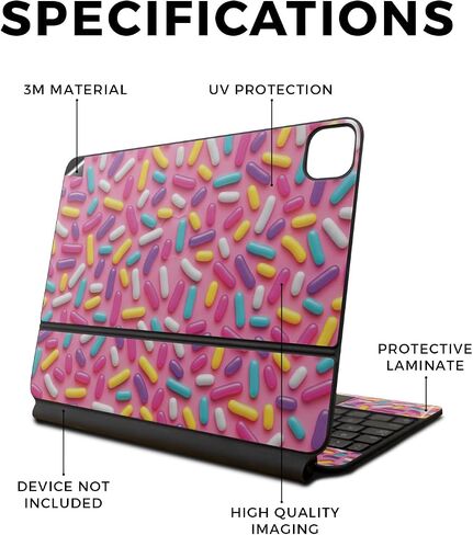 Skin Compatible with Apple Magic Keyboard for iPad Air 11-inch (M2) 2024 - Sprinkles - Premium 3M Vinyl Protective Wrap Decal Cover - Easy to Apply | Crafted in The USA by MightySkins in Kuwait