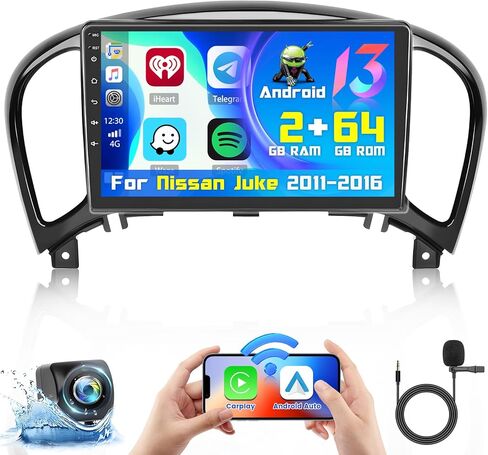 [2+64 جيجابايت] ستيريو سيارة Ohradio Android لسيارة Nissan Juke 2011-2016 مع Carplay Android Auto، راديو سيارة بشاشة لمس عالية الدقة 9 بوصة مع وصلة مرآة، بلوتوث GPS، واي فاي، SWC FM RDS DSP in Kuwait