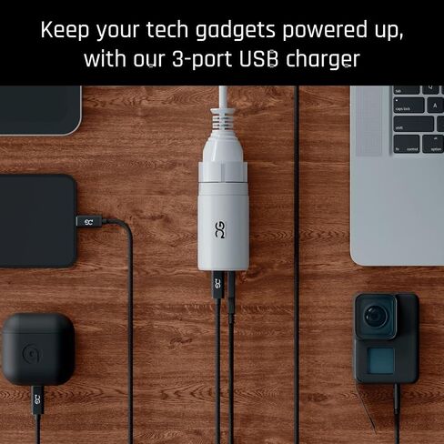 شاحن حائط Go Ultra-Portable 65W 3-Port USB-C وUSB-A مع تقنية GaN - محول محمول وقابل للطي لأجهزة الكمبيوتر المحمولة وThinkpads وMacbooks وiPhone وSamsung Galaxy وGoogle Pixel in Saudi Arabia