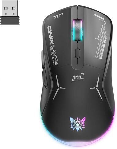 Wireless Gaming Mouse, 4800 DPI Wired/Wireless Gamer Mouse, Dual-Mode Computer Mouse Rechargeable 6 Buttons Reliable Power Capacity and RGB Backlight for PC/Mac/Laptop in Kuwait