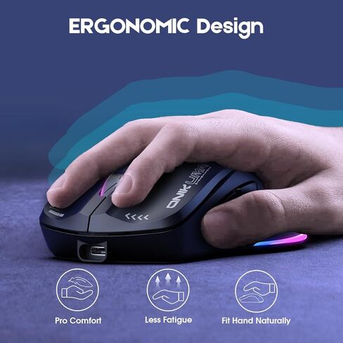 Wireless Gaming Mouse, 4800 DPI Wired/Wireless Gamer Mouse, Dual-Mode Computer Mouse Rechargeable 6 Buttons Reliable Power Capacity and RGB Backlight for PC/Mac/Laptop in Kuwait