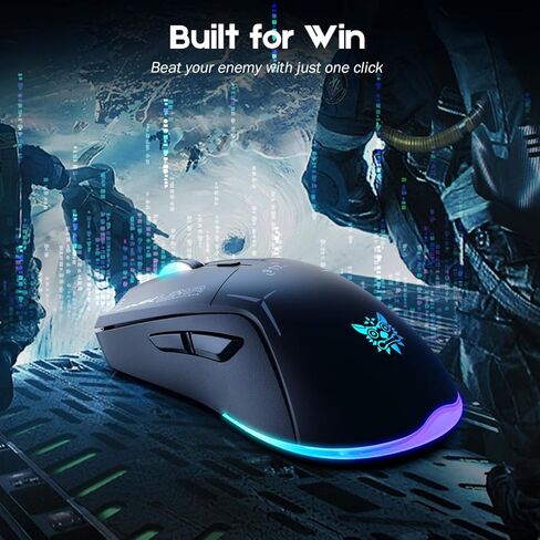 Wireless Gaming Mouse, 4800 DPI Wired/Wireless Gamer Mouse, Dual-Mode Computer Mouse Rechargeable 6 Buttons Reliable Power Capacity and RGB Backlight for PC/Mac/Laptop in Kuwait