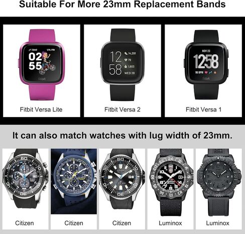 شريط زنبركي سريع الإصدار 23 مم متوافق مع دبابيس ساعة Fitbit Versa/Versa 2 / Versa Lite Edition/Versa Special Edition in Kuwait
