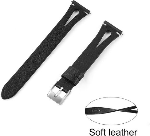 TOYOUTHS Compatible with Samsung Galaxy Watch 7/FE/6/5/4/Active 2 40mm 44mm Band, 20mm Leather Strap for Galaxy Watch 6 Classic 43mm 47mm/Watch 5 Pro 45mm/Watch 4 Classic/Watch 3 41mm Bands, Black in Kuwait