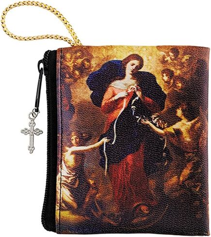 Vinyl Zipper Rosary Case with Full Color Printed Our Lady of Guadalupe Image, 3 Inch in Saudi Arabia