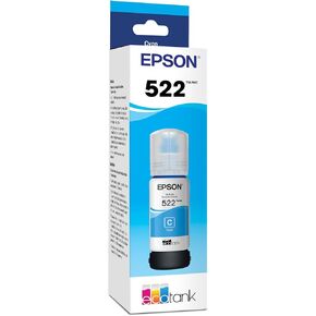 Epson 522 EcoTank Ink Ultra-high Capacity Bottle Cyan (T522220-S) Works with EcoTank ET-2400, ET-2720, ET-2800, ET-2803, ET-2840, ET-4700, ET-4800, ET-4810