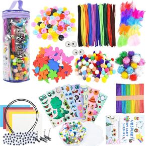 2200pcs+ Craft Supplies,450pcs 30 Assorted Pipe Cleaners Craft,Kid Art Supplies,More Craft Supplies & Materials Arts and Crafts for Kids & Adults DIY Art Project, Creativity Homeschool Supplies