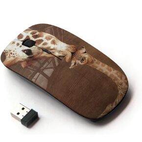 [ Optical 2.4G Wireless Mouse [ Giraffe Cute Mother Mom Day Brown ]