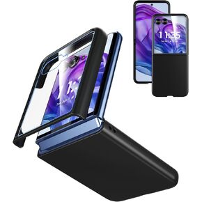 Case for Motorola Razr Plus 2024 (Razr+ 2024) with Built-in Cover Screen Protector, Thin Hard Matte Polycarbonate Cover Phone Case for Moto Razr+ 2024 - Midnight Blue