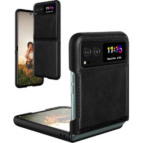 Foluu for Motorola Razr 2024 Case [Not fit Razr Plus 2024], Moto Razr 2024 Leather Case, PU Leather + Hard PC Shell Ultra Thin Slim Durable Protective Phone Case Cover for Motorola Razr 2024 (Brown)