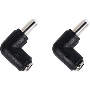 DC Power Connector Adapter 90 Degree Angle DC5.5 x 2.5mm Male Plug to 5.5x2.1mm Female Jack Adapter Coupler DC 5521 Female to 5525 Male Converter 2pcs
