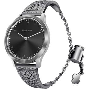 22mm Women Watchband Compatible with Fossil Gen 5 Julianna , Bling Diamond Stainless Steel Watch Band Quick Release Adjustable Strap Jewelry Bracelets Wristband for Gen 5 Julianna (Rose pink)
