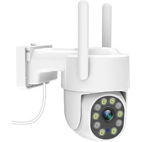4K Outdoor Security Camera, 8MP 2.4G/5G WiFi &Wired Cameras for Home Security, 360° View Pan Tilt IP Surveillance Camera with Human Detection, Auto Tracking,Two Way Talk, Full Color Night Vision