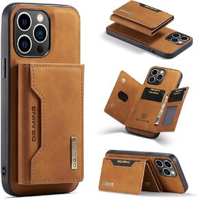 Compatible with iPhone 14 Pro（6.1''），2 in 1 Detachable Back Cover& Leather Wallet Phone Cases with Card Holder,Leather Pocket Phone Cases (Not Fit for iPhone 14 Pro Max) (Coffee) in Saudi Arabia