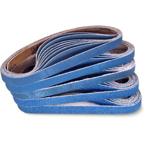 40 PCS 1/2" x 18" Zirconia Sanding Belts, 1/2 x 18 Inch Sanding Belts for Air Belt Sander,8 Each of 40/60/80/120/240 Grits Belt Sander Paper for Woodworking, Metal Polishing, Derusting