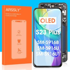 AMOLED for Samsung Galaxy S23 Plus 5G Screen Replacement for Samsung S23+ S916U 6.6" LCD Display S916A S916W Touch Screen Digitizer Full Assembly with Frame, Repair Parts(US Version)
