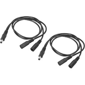 PATIKIL 1 Male to 2 Female DC Power Splitter Cable, 2 Pack 5.5mmx2.1mm Y Splitter Cable for CCTV Cameras, Router, LED Light Strip