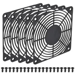 PATIKIL 120mm Computer Fan Filter Grill with Screws, 10 Pack ABS Plastic Frame Ventilator Grill Protector Mesh Dustproof Case Cover for Computer, Fan, Black
