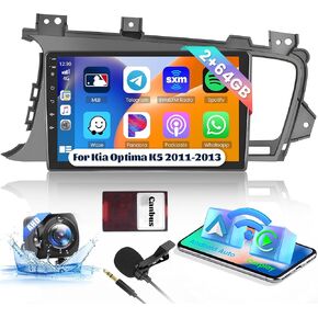 2+64GB Inefala for Kia Optima 2011-2013 Android 13 Car Radio with Wireless CarPlay Android Auto 9 Inch Touchscreen Stereo Kit FM/RDS GPS Bluetooth WiFi USB MIC SWC Canbus RCA+AHD Back up Camera