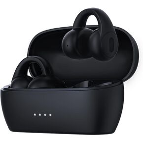 Q7 Wireless Open-Ear Headphones Bluetooth 5.3 Earbuds, Ultra Lightweight for Comfortable Clip On, DT 6.0 Technology for Personal Deep Bass, 34H Playtime Earphones, USB-C Quick Charge -Black