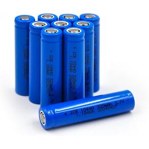 elxjar (10-Pack) ICR 10440 Batteries 3.7V Rechargeable Batteries Lithium Ion 10440 Rechargeable Battery 320mAh 10440 Li-ion Battery for Flashlights Wireless Mouse Emergency Lights