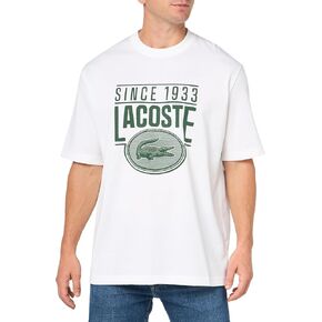 Lacoste Men's Short Sleeve Loose Fit Front Large Croc Graphic Tee Shirt