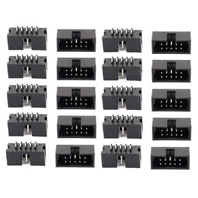 YXQ IDC Connector 2.54mm Pitch 10Pin Male Header Socket Box Straight Cable Connector(50Pcs)