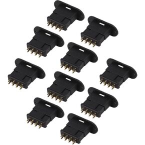 10Pcs 13.050 + 10Pcs 13.051 MPX Black Octagonal Plug Connectors Female Male Gold Plated Injection Molding Model Battery Plug