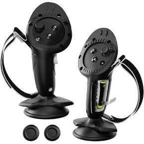 Upgraded VR Controller Grips Cover for Meta Quest 3 Accessories, Silicone Controllers Protector for Oculus Quest 3, with Battery Opening Cover, Adjustable Hand Strap, Suction Cup