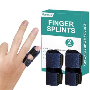Small Trigger Finger Splint - 2 Pack Pinkie Finger Brace for Broken Finger, Finger Knuckle Immobilization for Arthritis Pain, Sport Injuries