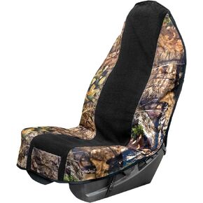 Mossy Oak Camo Car Seat Cover Towel Protector; Protects Seats from Sweat, Dirt, Dogs, Kids; Heavy Duty Material, Universal Fit for Cars SUVs MiniVans Trucks, EZ fit, Non Slip Grip, 2pc