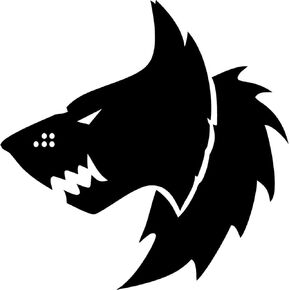 WAR Hammer 4.5" R 40K Space Wolf Decal Sticker for Laptop Car Window Tablet Skateboard - Black.