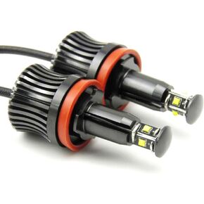 iJDMTOY 360-Degree Xenon White 20W High Power H8 LED Angel Eyes Compatible with BMW E60 E61 E90 E92 E70 E71 E82 E89 1 3 5 Series X5 X6 Z4
