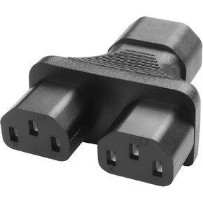IEC 320 C14 to Dual C13 Adapter YACSEJAO C14 to 2 x C13 UPS Server Y Splitter for Computer,Projector, Scanner,Printer,Etc