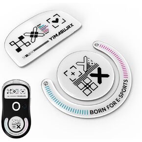 YIMAGUJRX زلاجات ماوس زجاجية لـ Logitech G Pro X Superlight، أسرع وأنعم أقدام فأرة، بداية سريعة، مجموعة تحديد المواقع الدقيقة (مطبوعات بيضاء) in Kuwait