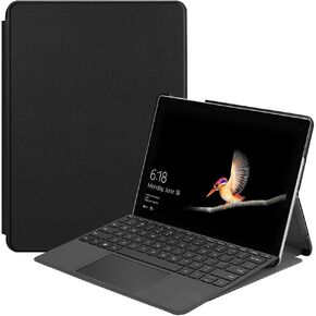 حافظة جيلينت لجهاز Surface Go 4 2023 /Go 3 2021 /Go 2 2020 /Surface Go 2018، غطاء حماية ذكي من الجلد مناسب مع حامل قلم لجهاز Microsoft Surface Go باللون الأسود