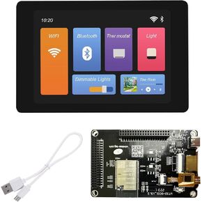 لوحة تطوير ESP32 WT32-SC01 مع شاشة LCD متعددة اللمس 3.5 بوصة مع برنامج واجهة المستخدم الرسومية 4 ميجابايت SPI Flash/8 ميجابايت PSRAM، WiFi، BT، وحدة BLE MCU، متوافقة مع Arduino
