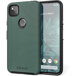 Crave Pixel 4a Case, Dual Guard Protection Series Case for Google Pixel 4a - Forest Green