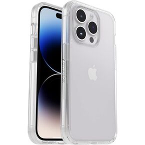 OtterBox iPhone 14 Pro Symmetry Series Case - Clear, Ultra-Sleek, Wireless Charging Compatible, Raised Edges Protect Camera & Screen