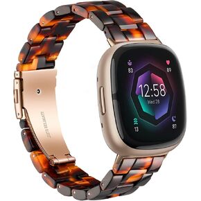 Wongeto Resin Bands Compatible with Fitbit Versa 4/Versa 3/Sense 2/Sense Women Men, Elegant Replacement Wristband for Fitbit Versa 4/ Fitbit Sense 2 Smartwatch