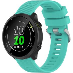 Compatible with Garmin Forerunner 55 Watch Band, 20mm Silicone Replacement Bands for Garmin Vivoactive 3 / Vivoactive 5 / Forerunner 245 / Forerunner 645 Smartwatch.
