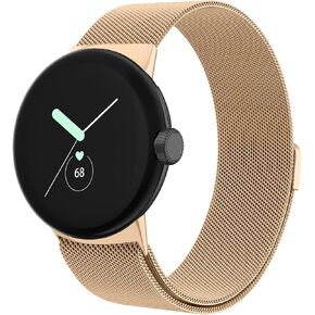 Meliya Metal Bands Compatible with Google Pixel Watch 2 / Pixel Watch Band, Stainless Steel Mesh Watch Strap for Pixel Watch 2/1 Men Women