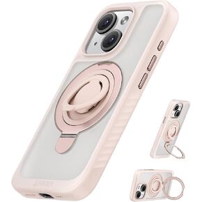 Anker Magnetic Ring Stand for iPhone 16 Pro Max Case, Silicone Finger Ring Grip Stand Holder, Military Grade Drop Tested, Compatible with MagSafe, Built in Kickstand, Soft Edge Anti-Fingerprint, Black in Saudi Arabia