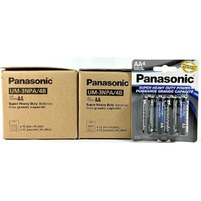 Panasonic 100pc AA Batteries Super Heavy Duty Power Carbon Zinc Double A Battery 1.5v