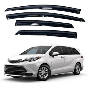 Window Visor Compatible with Toyota Sienna 2021-2024, Rain Guard Tape-On Extra Durable Sun Wind Air Side Vent Window Deflector, 2021 2022 2023 2024