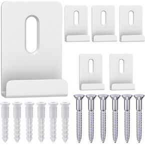 6Pcs Metal Mirror Clips Wide Channel Mirror Hanger Clip Kit Large Heavy Retainer Clips for Mirrors with Screw Mirror Clips for Wall Mounting Frameless Mirror Billboard Displays Tile Display
