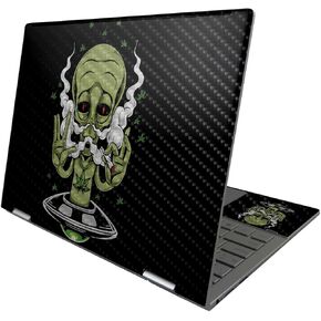MightySkins Carbon Fiber Skin Compatible with HP Envy x360 13" (2022) - Come in Peace | Protective, Durable Textured Carbon Fiber Finish | Easy to Apply, Remove, and Change Styles | Made in The USA