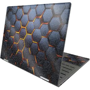 MightySkins Glossy Glitter Skin Compatible with HP Envy x360 13" (2022) - Lava Hex | Protective, Durable High-Gloss Glitter Finish | Easy to Apply, Remove, and Change Styles | Made in The USA